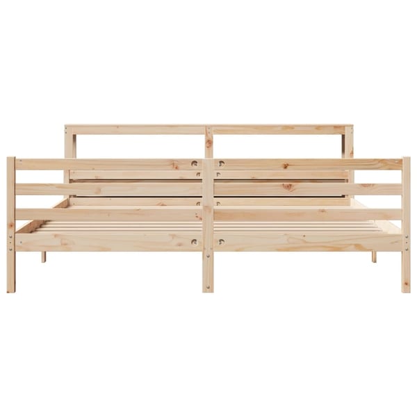 vidaXL Sengeramme med hodegavl 200x200 cm heltre furu