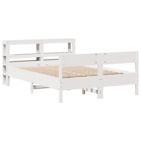 vidaXL sengeramme uden madras 160x200 cm massivt fyrretræ hvid