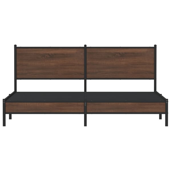 vidaXL Sengeramme i metall uten madrass brun eik 180x200 cm
