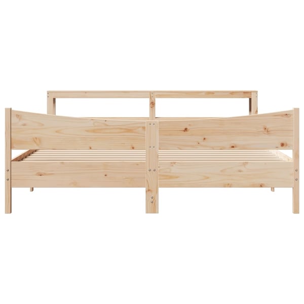 vidaXL Sengeramme med hodegavl 200x200 cm heltre furu