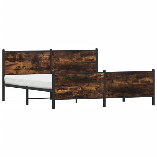 vidaXL Sengeramme i metall uten madrass røkt eik 180x200 cm