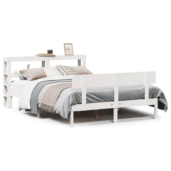vidaXL sengeramme uden madras 160x200 cm massivt fyrretræ hvid