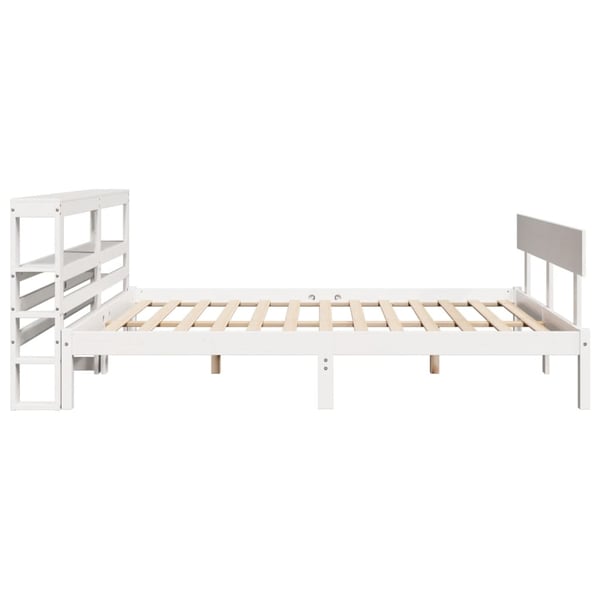 vidaXL sengeramme uden madras 160x200 cm massivt fyrretræ hvid