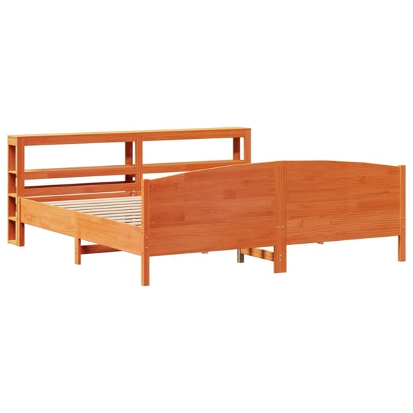 vidaXL Sengeramme uten madrass voksbrun 180x200 cm heltre furu