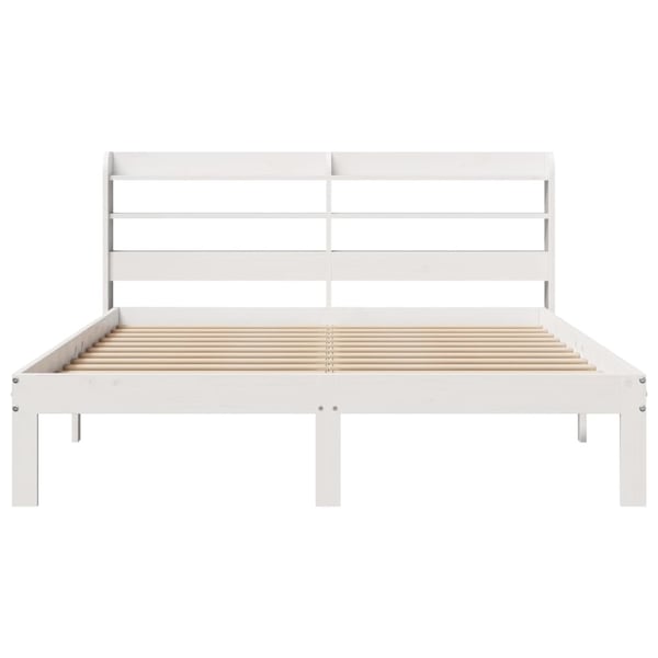 vidaXL Sengeramme med hodegavl hvit 140x200 cm heltre furu