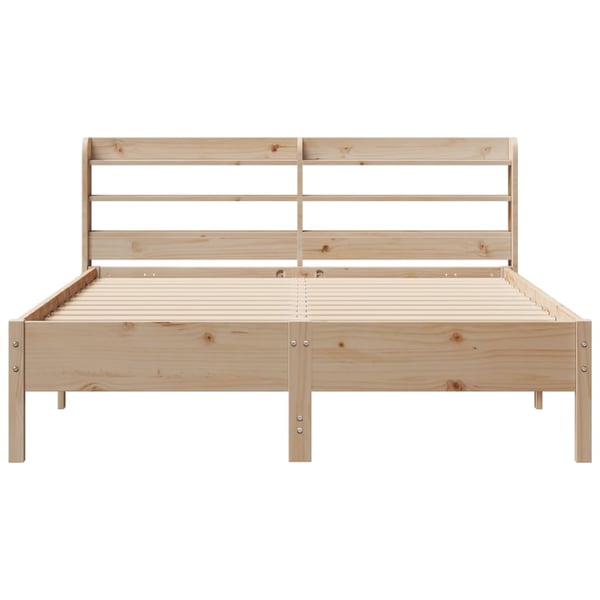 vidaXL Sängynrunko ilman patjaa 135x190 cm täysi mänty