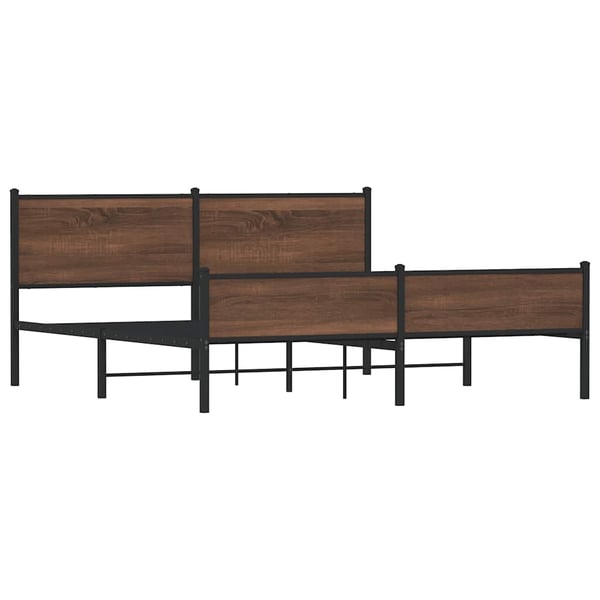 vidaXL sengeramme uden madras 183x213 cm metal brun egetræsfarve