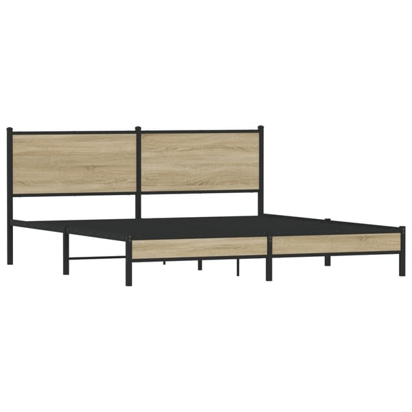 vidaXL sengeramme uden madras 183x213 cm metal sonoma-eg