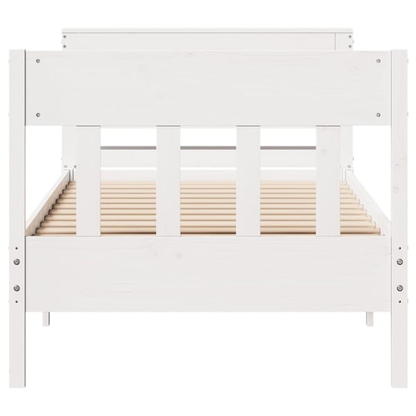 vidaXL Sengeramme uten madrass hvit 75x190 cm heltre furu