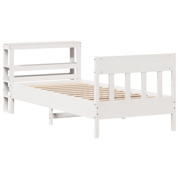 vidaXL Sengeramme uten madrass hvit 75x190 cm heltre furu