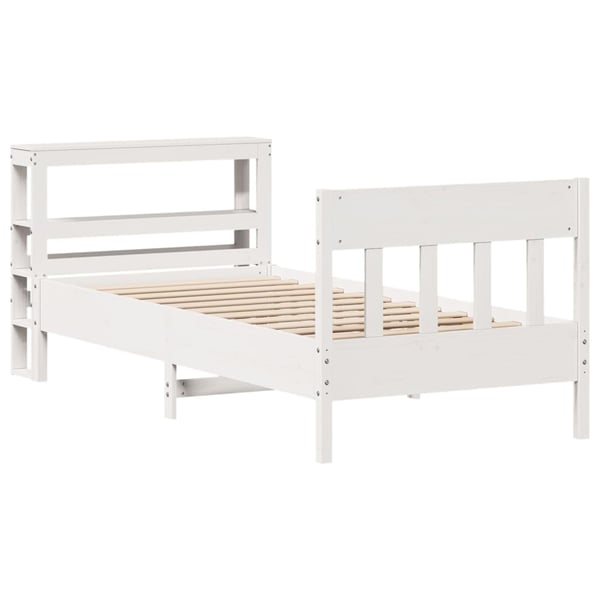 vidaXL Sengeramme uten madrass hvit 75x190 cm heltre furu