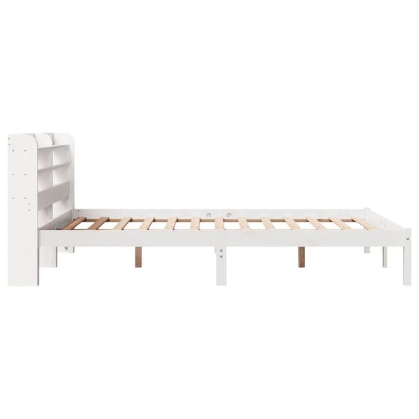 vidaXL sengeramme uden madras 140x190 cm massivt fyrretræ hvid