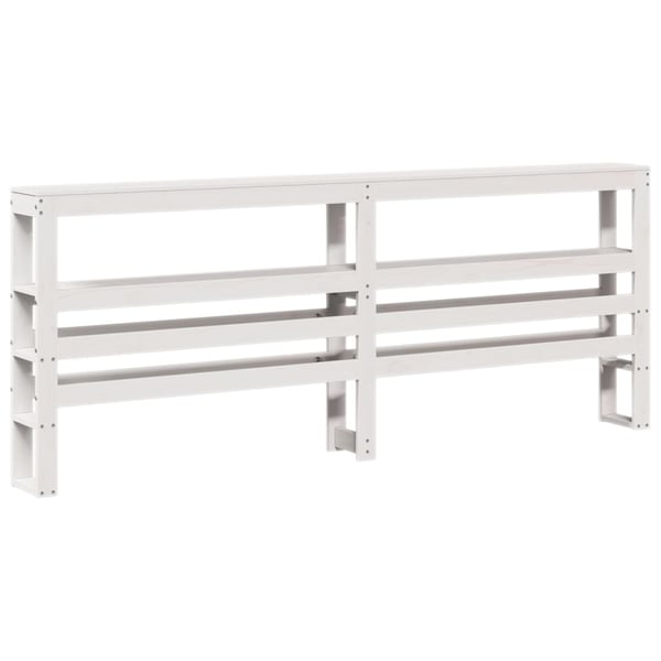 vidaXL Sengeramme med madrass hvit 200x200 cm heltre furu
