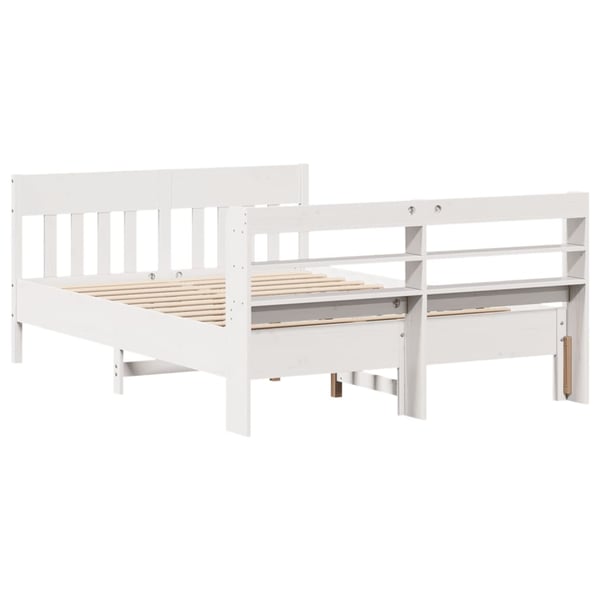 vidaXL Sengeramme uten madrass hvit 135x190 cm heltre furu