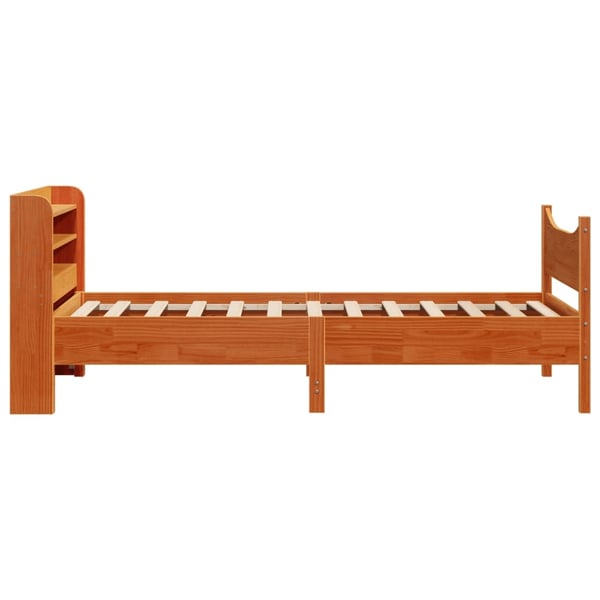 vidaXL Sengeramme med hodegavl voksbrun 75x190 cm heltre furu