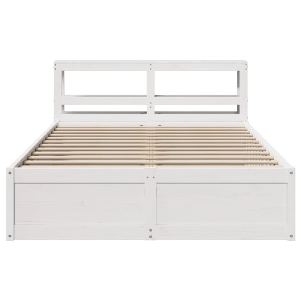 vidaXL Sengeramme med hodegavl hvit 120x190 cm heltre furu