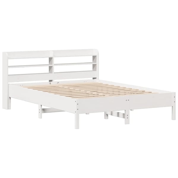 vidaXL Sengeramme uten madrass hvit 135x190 cm heltre furu