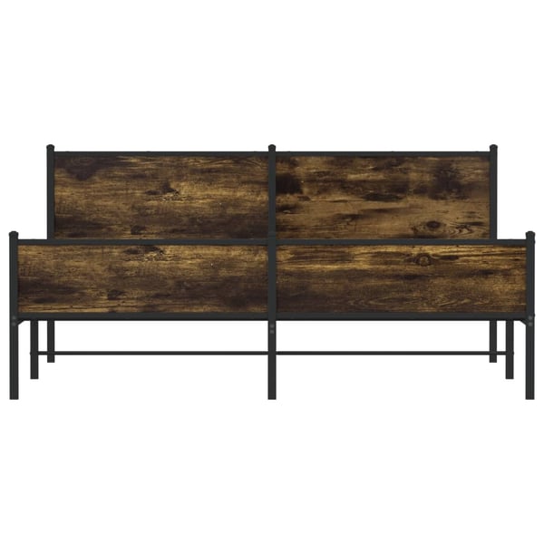vidaXL Sengeramme i metall uten madrass røkt eik 183x213 cm