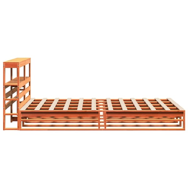 vidaXL Sengeramme uten madrass voksbrun 140x200 cm heltre furu