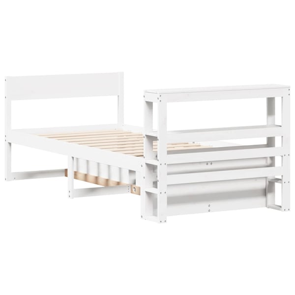 vidaXL Sengeramme uten madrass hvit 75x190 cm heltre furu