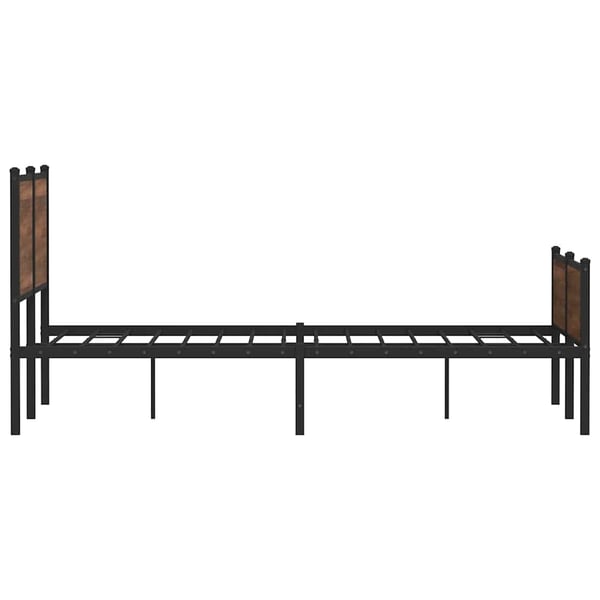 vidaXL sengeramme uden madras 150x200 cm metal brun egetræsfarve