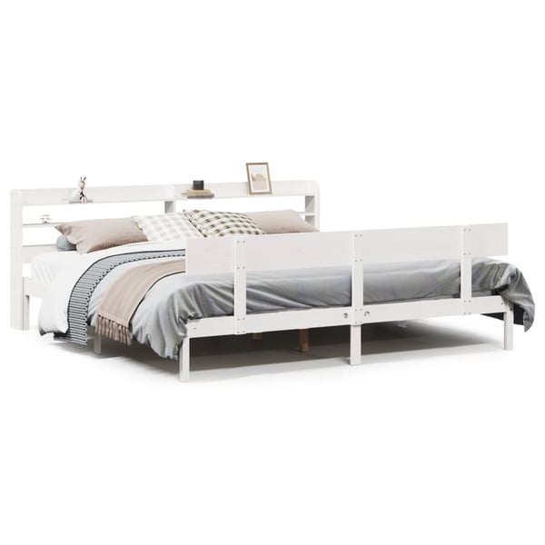 vidaXL Sengeramme uten madrass hvit 180x200 cm heltre furu