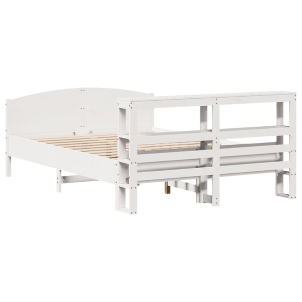 vidaXL sengeramme uden madras 140x190 cm massivt fyrretræ hvid