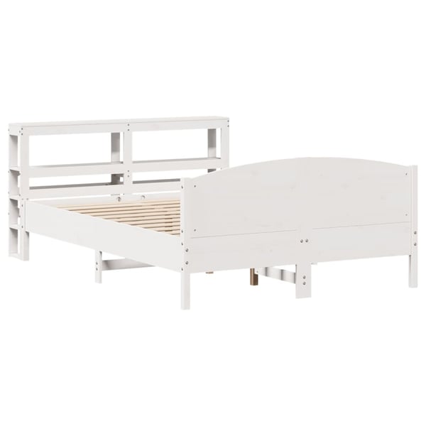 vidaXL sengeramme uden madras 140x190 cm massivt fyrretræ hvid