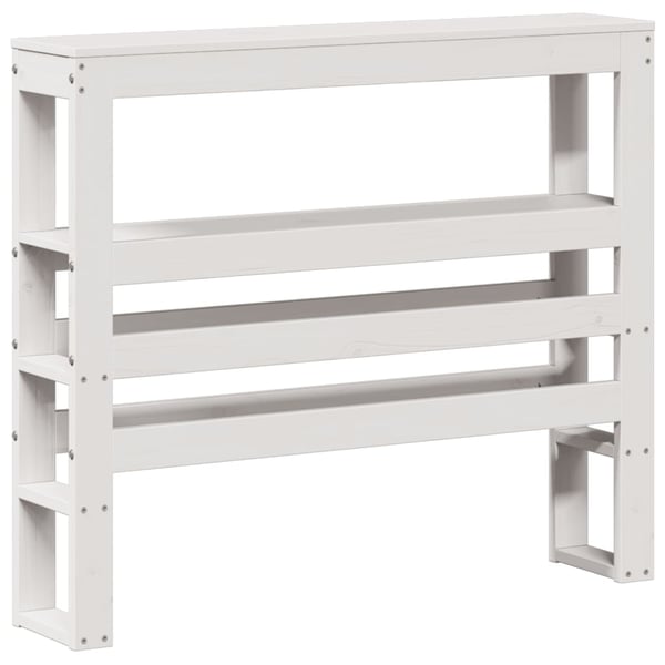 vidaXL sengeramme med sengegavl 90x200 cm massivt fyrretræ hvid
