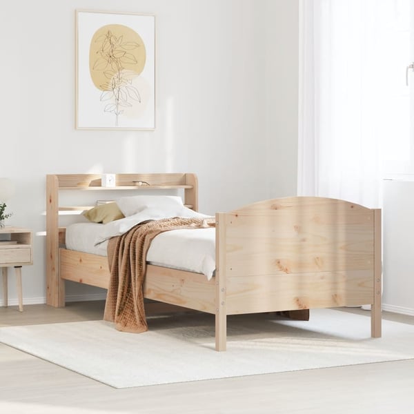 vidaXL Sängynrunko ilman patjaa 100x200 cm täysi mänty