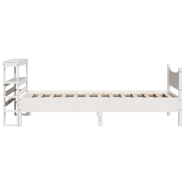 vidaXL sengeramme med sengegavl 75x190 cm massivt fyrretræ hvid