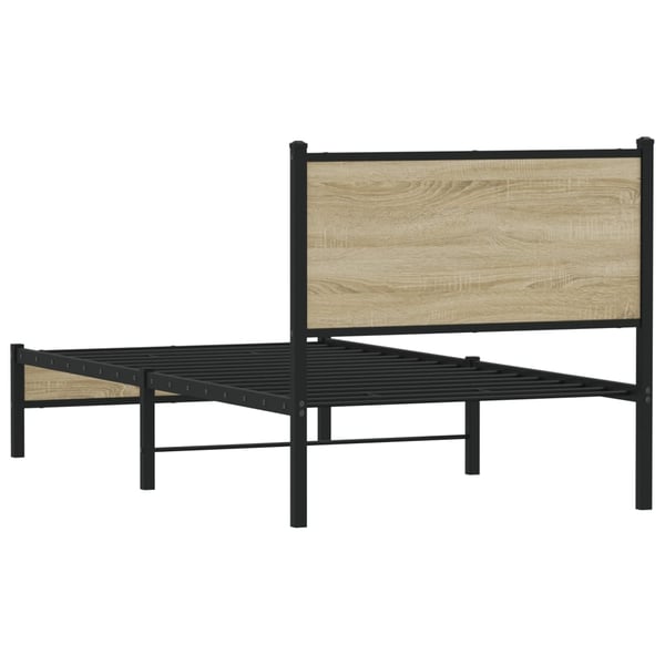 vidaXL Sengeramme i metall uten madrass sonoma eik 75x190 cm