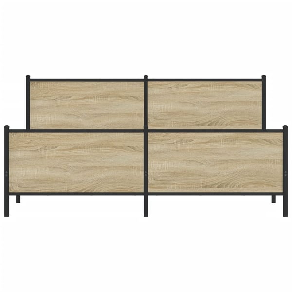 vidaXL Sengeramme i metall uten madrass sonoma eik 200x200 cm