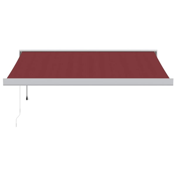 vidaXL Automatisk uttrekkbar markise med LED burgunder 300x250 cm