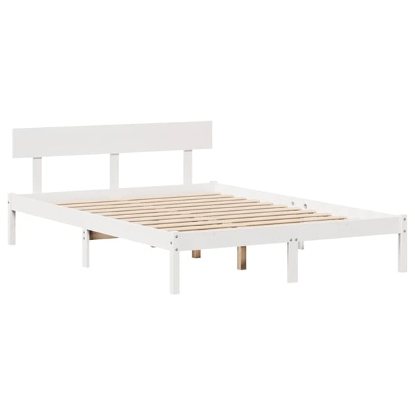 vidaXL Sengeramme uten madrass hvit 120x200 cm heltre furu