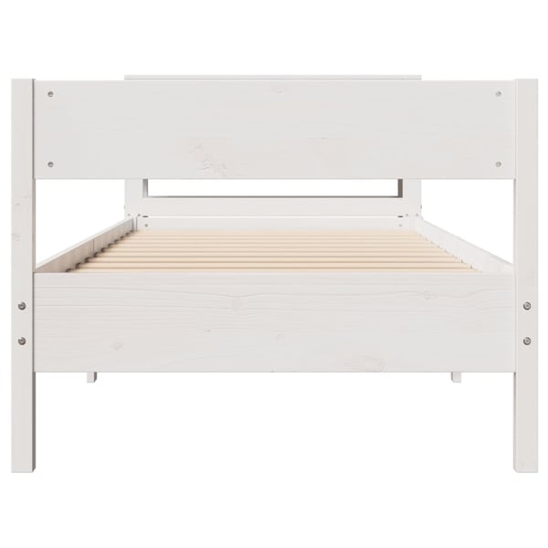 vidaXL Sengeramme uten madrass hvit 75x190 cm heltre furu