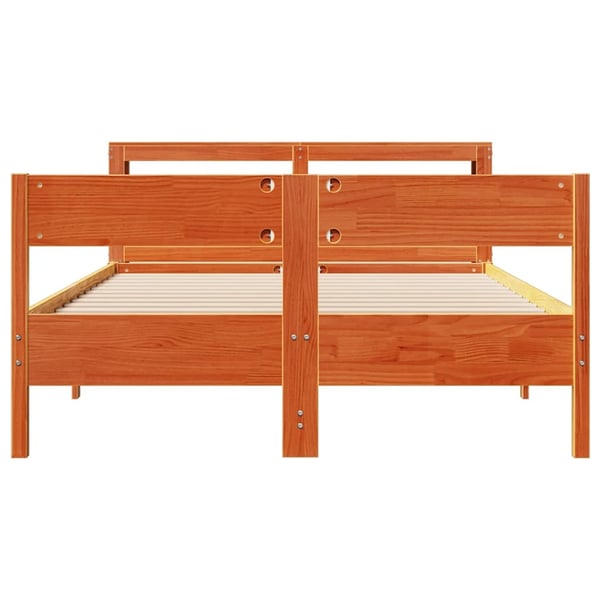 vidaXL Sengeramme uten madrass voksbrun 140x190 cm heltre furu