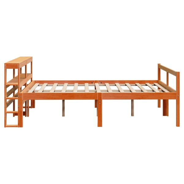 vidaXL Sengeramme med hodegavl voksbrun 120x200 cm heltre furu