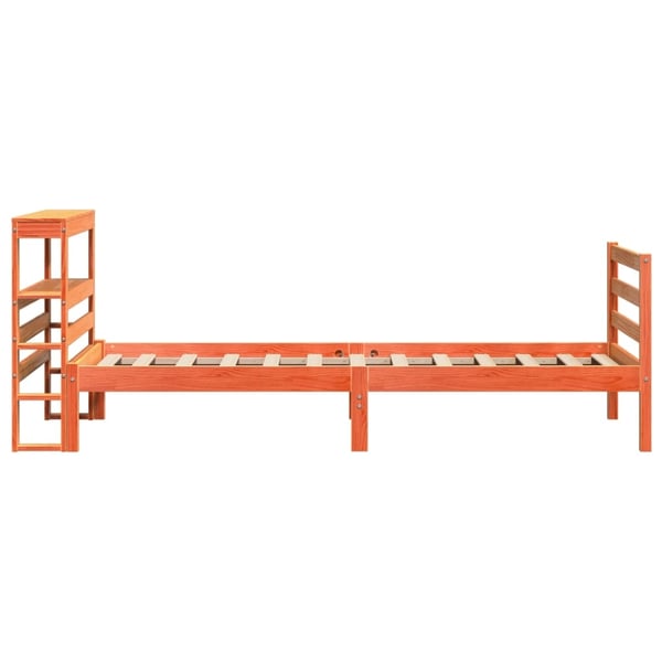 vidaXL sengeramme uden madras 100x200 cm massivt fyrretræ gyldenbrun
