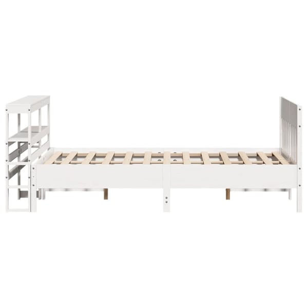 vidaXL sengeramme uden madras 135x190 cm massivt fyrretræ hvid