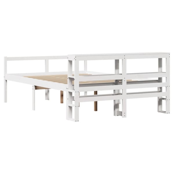 vidaXL Seniorseng med hodegavl hvit 120x200 cm heltre furu
