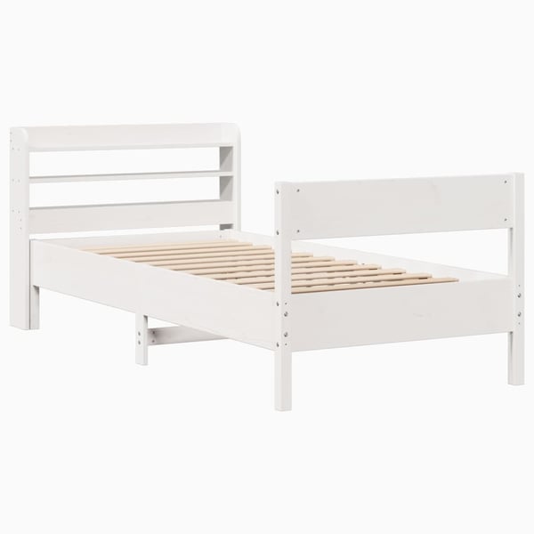 vidaXL Sengeramme uten madrass hvit 100x200 cm heltre furu