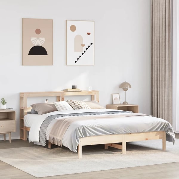 vidaXL sengeramme uden madras 140x190 cm massivt fyrretræ
