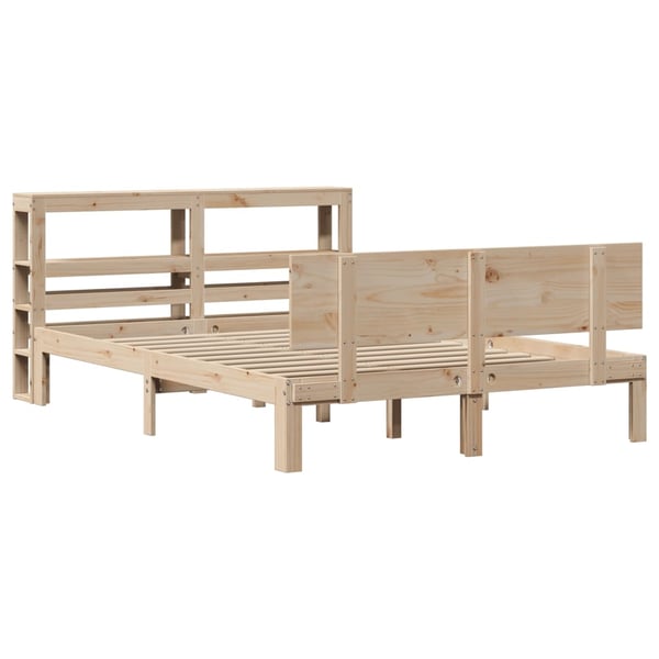 vidaXL Sengeramme med hodegavl 140x190 cm heltre furu