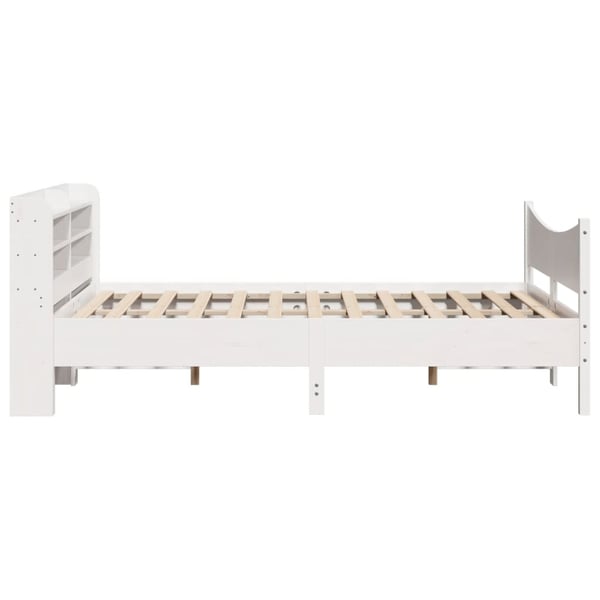 vidaXL Sengeramme med hodegavl hvit 140x200 cm heltre furu