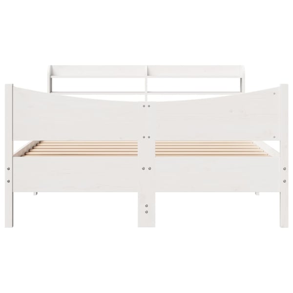 vidaXL Sengeramme med hodegavl hvit 140x200 cm heltre furu