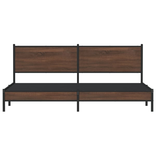 vidaXL Sengeramme i metall uten madrass brun eik 193x203 cm