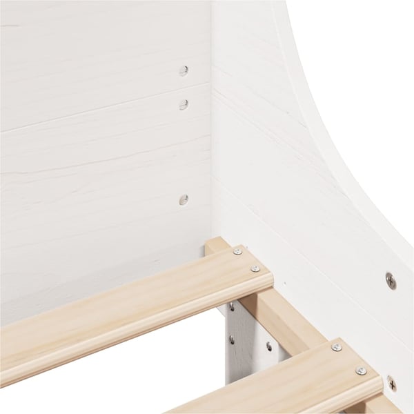 vidaXL Sengeramme med madrass hvit 200x200 cm heltre furu