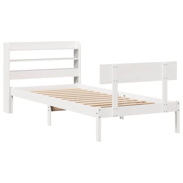 vidaXL Sengeramme uten madrass hvit 100x200 cm heltre furu