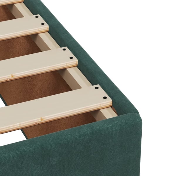 vidaXL kontinentalseng med madras 90x200 cm fløjl mørkegrøn